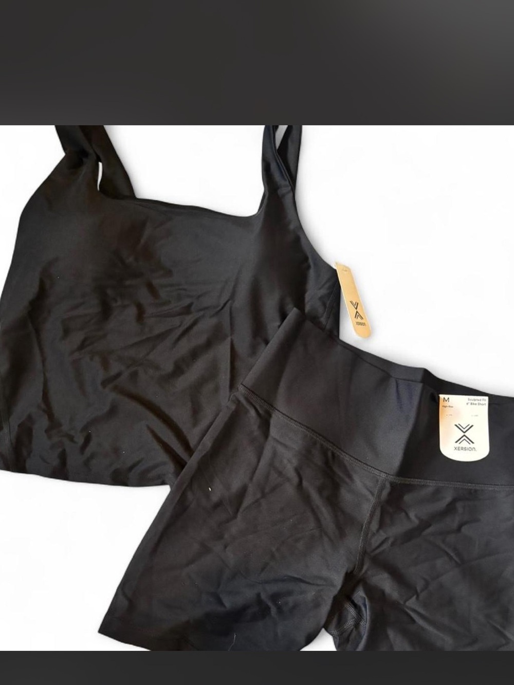 Xersion Black Long Line Low-Support Sports Bra